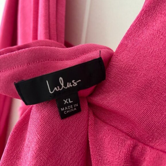 Lulus Fuchsia Open Back Long Sleeve Mini Dress - Picture 3 of 3